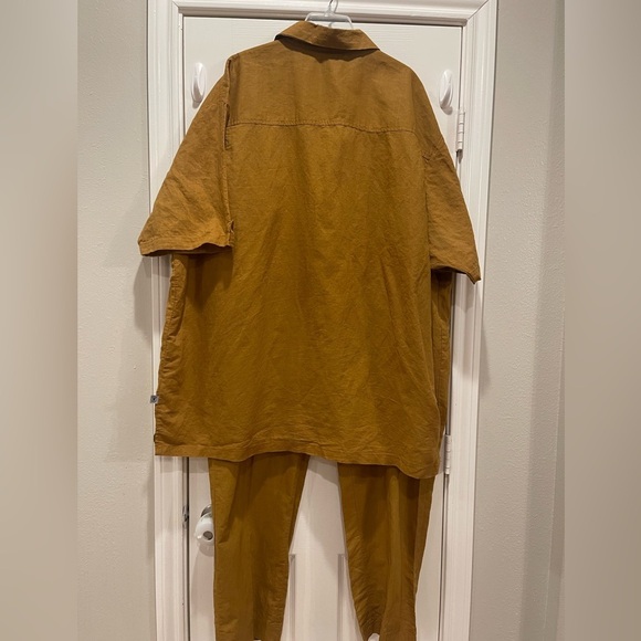 Stacy Adams Linen Shirt Pants Set Men’s Size 4XL Rust Vacation Resort Beach - Picture 2 of 12